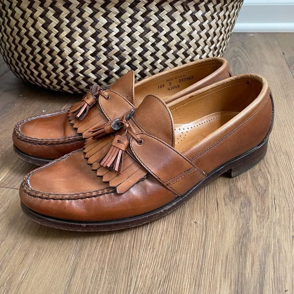 Allen Edmonds Kiltie Tassel Loafer Chestnut Tan Leather 42044 $425 10.5
